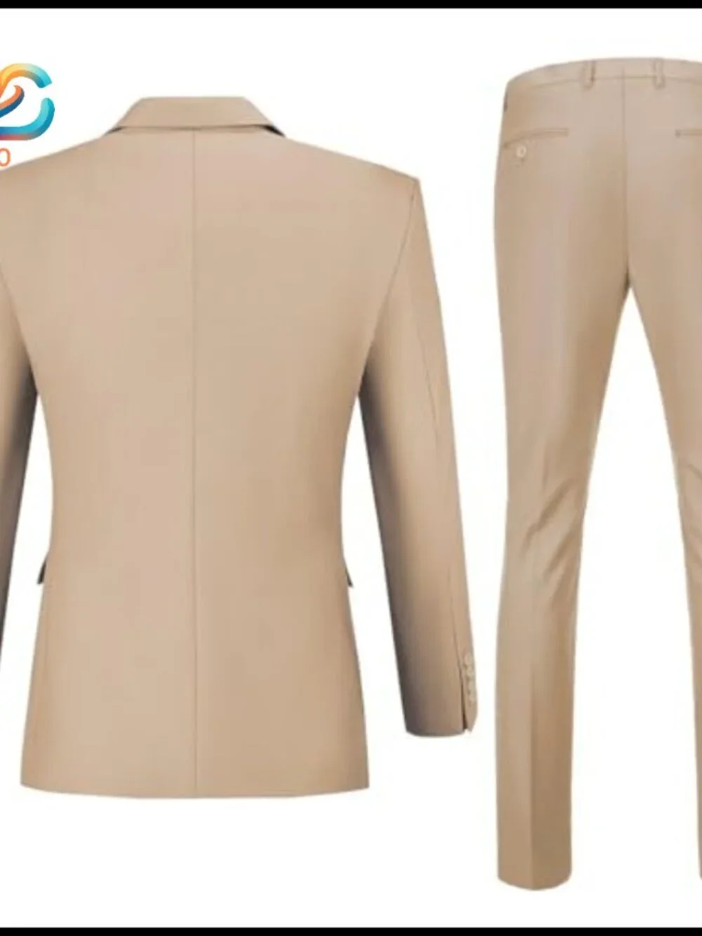 Men's Slim Fit Suit Set, 2-Button Blazer & Pants, Formal Wedding Work Prom
